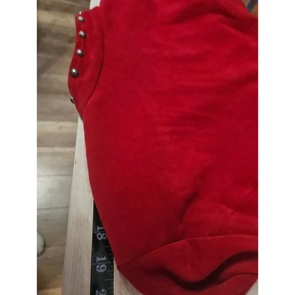 Stonebridge Red Velvet Button Down Blazer Studded‎ Collar & Hem 18W #531 - Picture 7 of 10